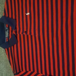 Polo by Ralph Lauren Men's Red and Blue Striped Shirt